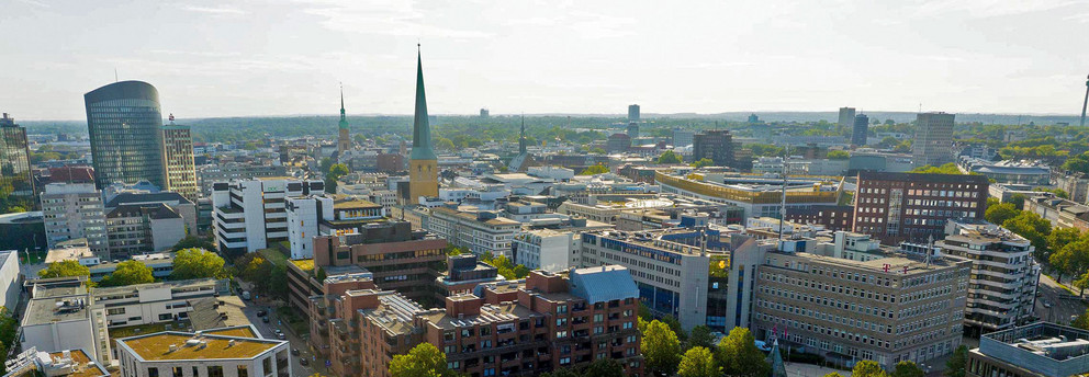 Vogelperspektive der Stadt Dortmund.