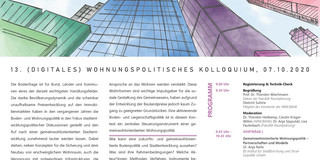 Plakat 13. Wohnungspolitisches Kolloquium 2020